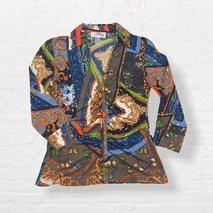 Joseph Ribkoff • Mixed Print Embellished Top